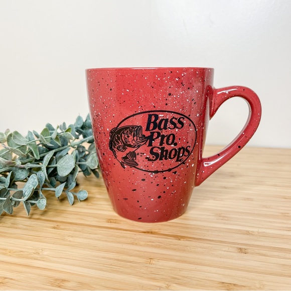 Bass Pro Shops Burgundy Red Speckled Large Coffee Tea Mug - Picture 1 of 5